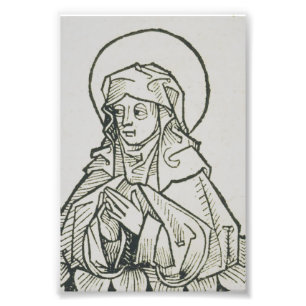 Saint Monica Medieval Minimalist Line Art Photo Print