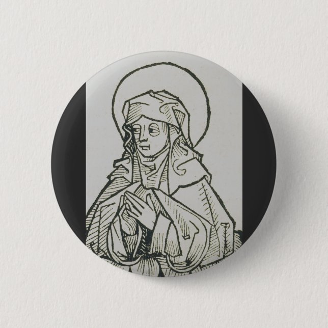 Saint Monica mother of Augustine of Hippo Button (Front)