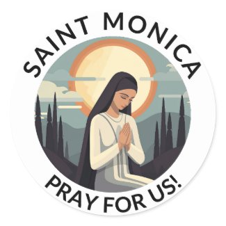 Saint Monica Round Sticker