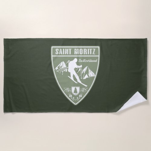 Saint Moritz Switzerland Beach Towel