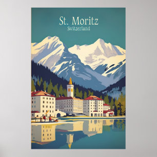 Saint Moritz,Switzerland Ski Travel  Poster