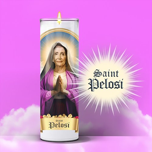 Saint Nancy Pelosi Prayer Candle Sticker