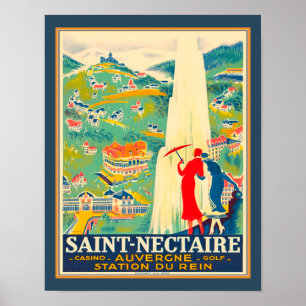 Saint-Nectaire Casino Vintage French Travel Poster