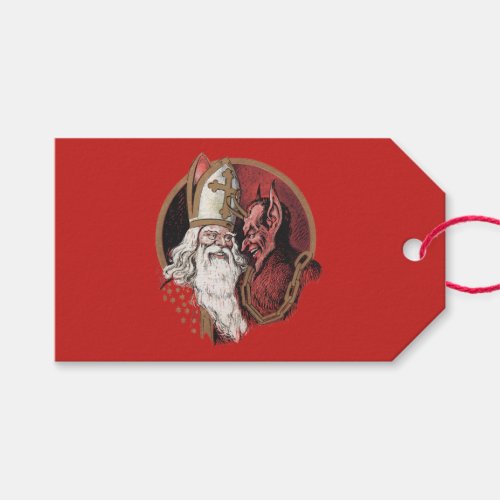 Saint Nicholas and Krampus Gift Tags