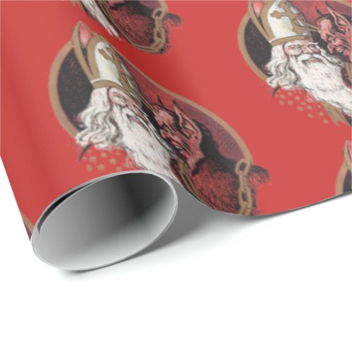 Saint Nicholas and Krampus Wrapping Paper