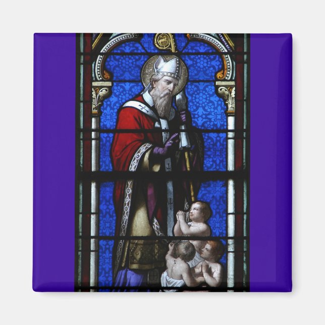 Saint Nicholas Blessings Stained Glass Magnet (Front)
