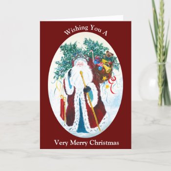 Saint Nicholas Christmas Greeting Holiday Card by lmountz1935 at Zazzle