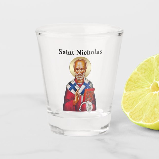 Saint Nicholas Keychain eng Shot Glass (Front)