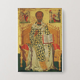 Saint Nicholas of Myra Orthodox Icon Button