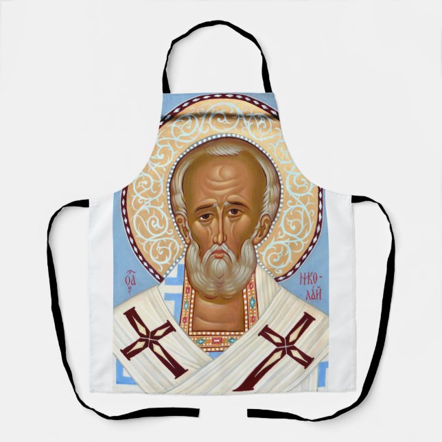 Saint Nicholas of Myra Premium Orthodox Art Apron (Front)