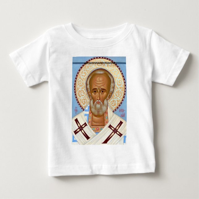 Saint Nicholas of Myra Premium Orthodox Art Baby T-Shirt (Front)