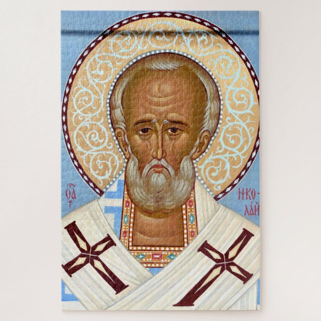 Saint Nicholas of Myra Premium Orthodox Art Jigsaw Puzzle (Vertical)