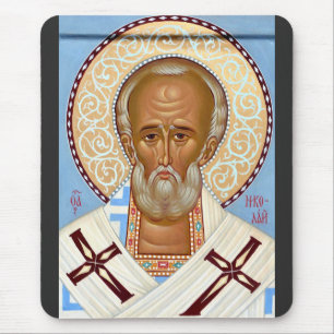 Saint Nicholas of Myra Premium Orthodox Art Mouse Pad