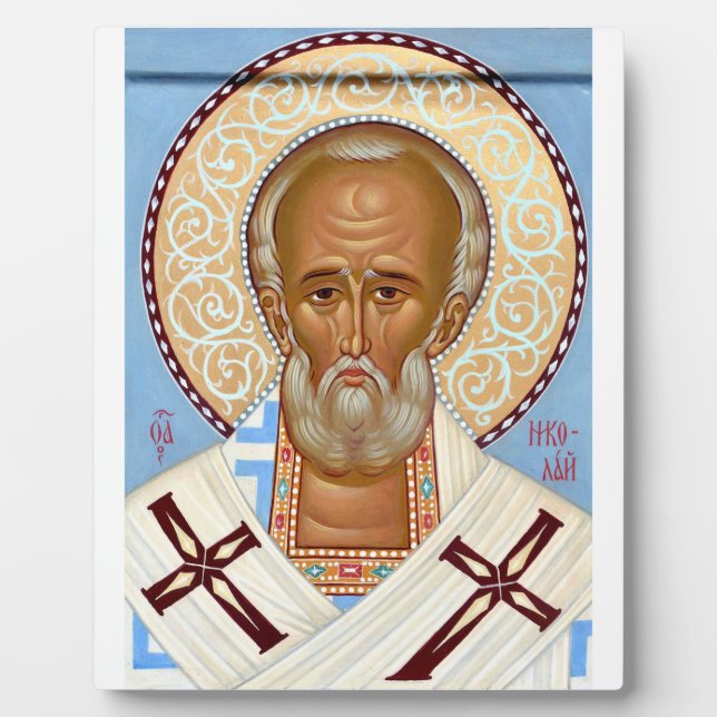 Saint Nicholas of Myra Premium Orthodox Art Plaque (Front)