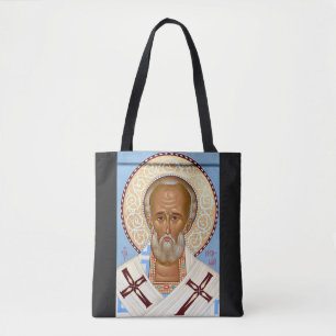 Saint Nicholas of Myra Premium Orthodox Art Tote Bag