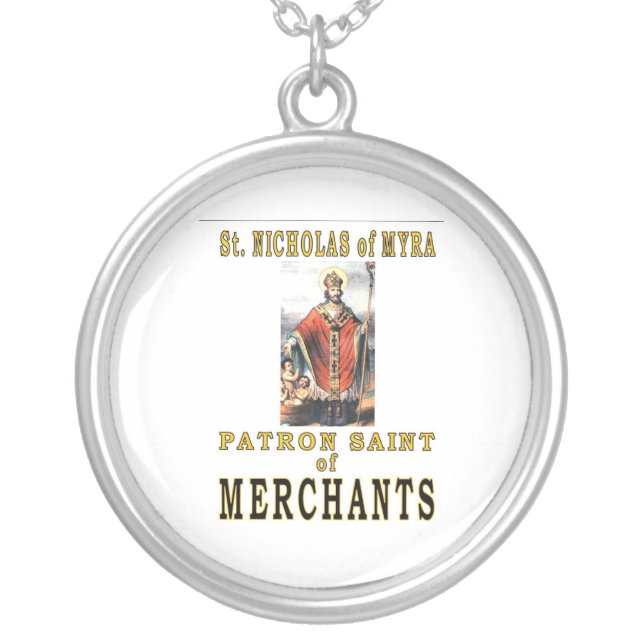 SAINT NICHOLAS of MYRA Silver Plated Necklace (Front)