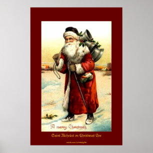 SAINT NICHOLAS on CHRISTMAS EVE Vintage Print