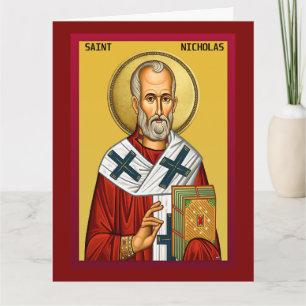 Saint Nicholas orthodox icon 09 Card