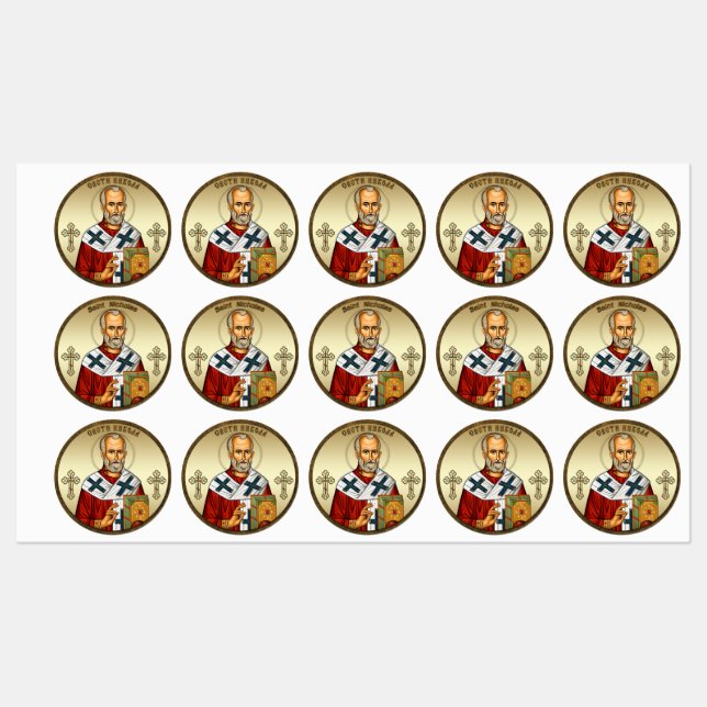 Saint Nicholas orthodox icon Kids' Labels (Sheet)