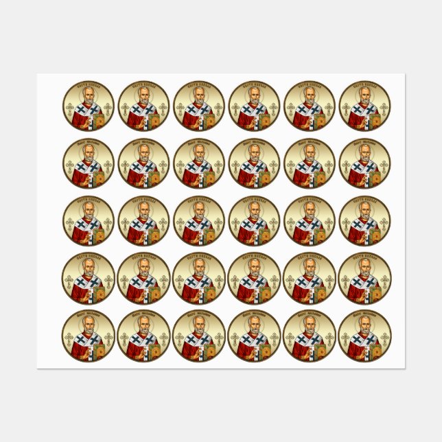 Saint Nicholas orthodox icon Kids' Labels (Sheet)