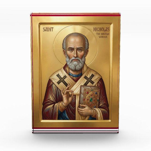 Saint Nicholas orthodox  icon Photo Block (Front)