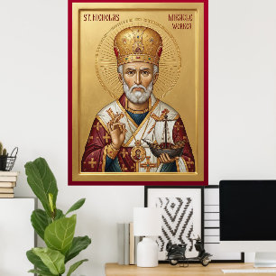 Saint Nicholas orthodox  icon Poster