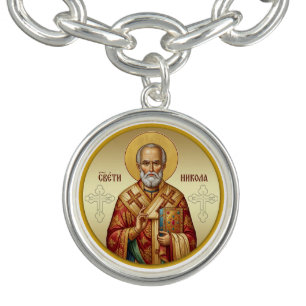 Saint Nicholas Orthodox icon T-Shirt Bracelet