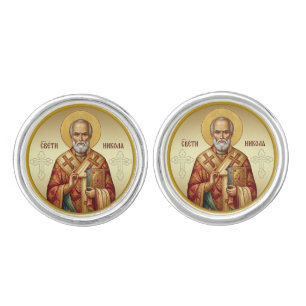 Saint Nicholas Orthodox icon T-Shirt Cufflinks