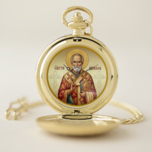 Saint Nicholas Orthodox icon T-Shirt Pocket Watch