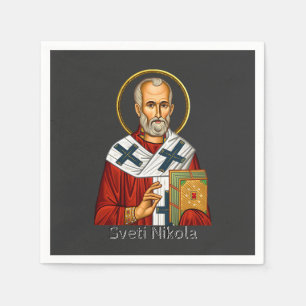 Saint Nicholas orthodox serbian letter icon  Napkins
