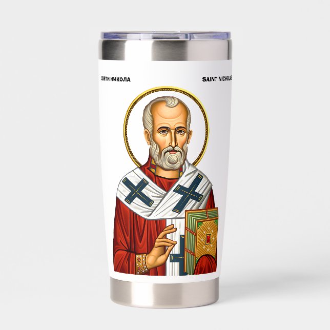 Saint Nicholas orthodox serbian saints icon Insulated Tumbler (Front)