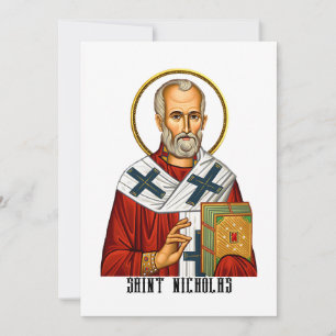Saint Nicholas orthodox serbian saints icon Invitation