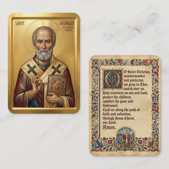 Saint Nicholas prayer card (Front/Back)