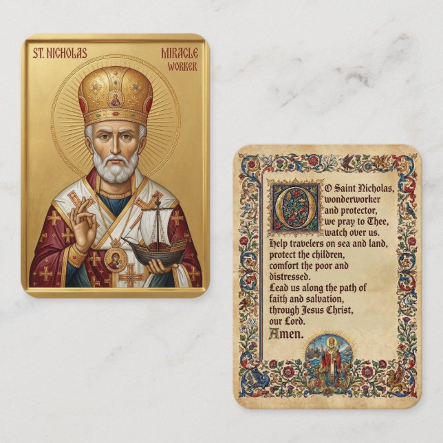 Saint Nicholas prayer card (Front/Back)