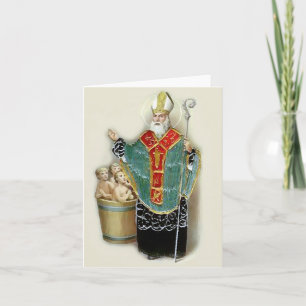 Saint Nicholas Rescuing Children Christmas Holiday Card