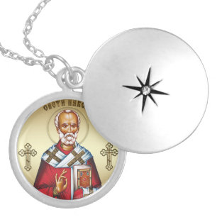 Saint Nicholas serbian Locket Necklace