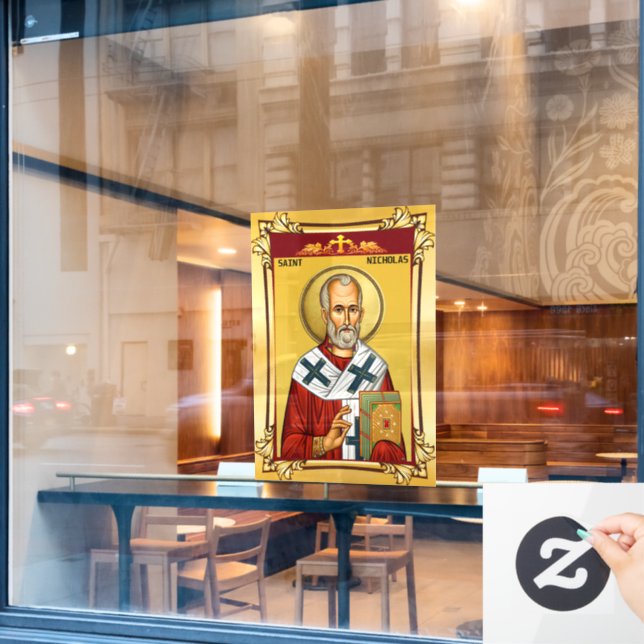 Saint Nicholas Window Cling (Cafe Window)