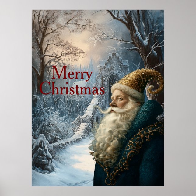 Saint Nick Winter Portrait | Digital Art Poster (Front)