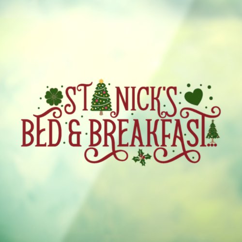 Saint Nicks bed breakfast Christmas business Window Cling