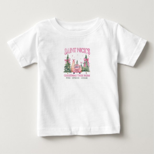 "Saint Nick's Tree Farm" Baby T-Shirt (Front)