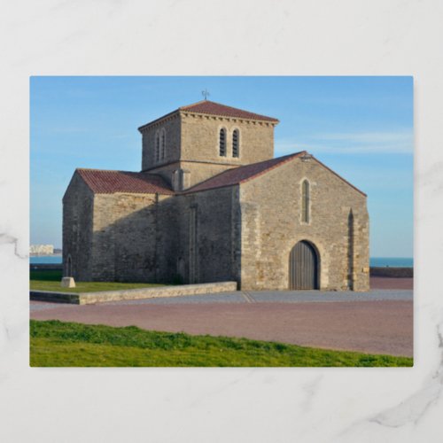 Saint Nicolas Priory at Les Sables dOlonne Foil Holiday Postcard