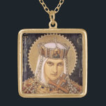 Saint Olga Ladies Necklace<br><div class="desc">Show your love of Saint Olga with this beautiful necklace. The necklace has the an image of Saint Olga in a square gold plated pendant and can be worn with anything, anyplace. The necklace is customizable: sizes, styles, shapes, images, and text as a way to make it truly your own....</div>