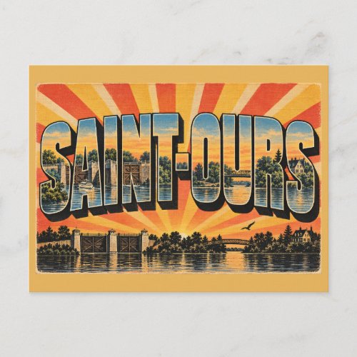 Saint-Ours Canal QC Historic Lock River Art Postcard