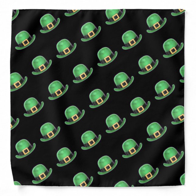 Saint Paddys Day Green Derby Hat Bandana (Front)