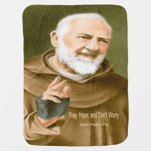 Saint Padre Pio Baby Blanket (Front)
