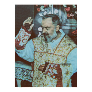 Saint Padre Pio Devotional Portrait Poster