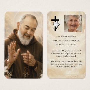 Saint Padre Pio Funeral Prayer Card