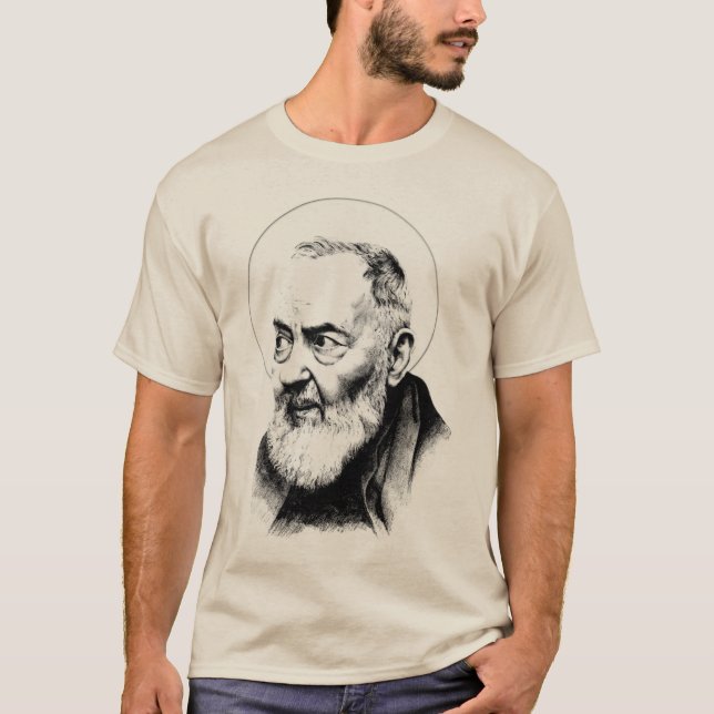 Saint Padre Pio Has My Back Catholic Priest T-Shirt (Front)