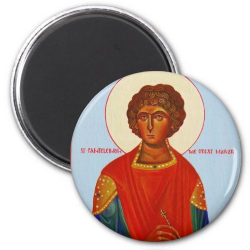 Saint Panteleimon orthodox icon magnet