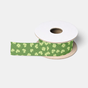 Saint Partrick's Day Shamrocks Satin Ribbon